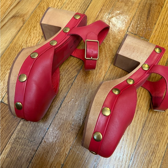 Charlotte Stone Red Leather Sandals - Picture 4 of 7